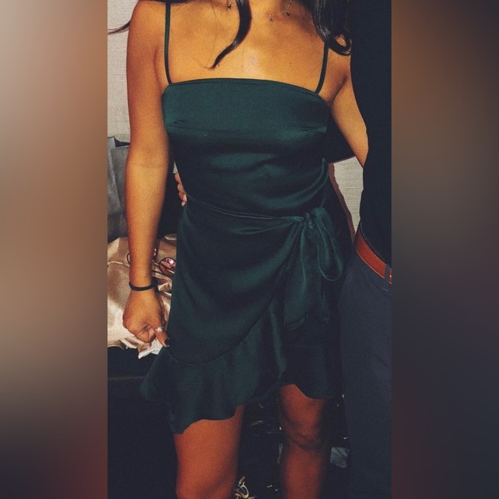 My Girl Green Wrap Dress